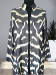 silk ikat caftan black&white