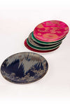 porcelain dessert plates of set with ikat print